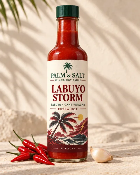 Labuyo Storm hot sauce packaging design