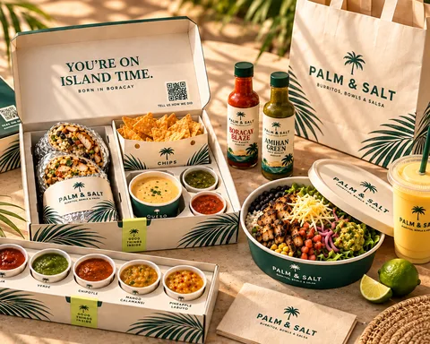 Palm & Salt packaging and hot sauces